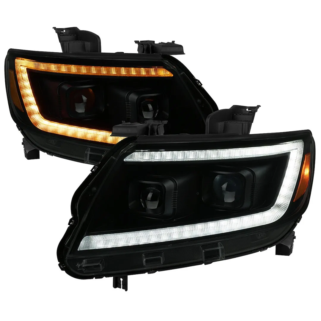 2LHP-COL15SM-SQ-RS – SPEC-D TUNIN Headlight Assembly, Halogen Bulb Projector Beam With Dynamic LED Daytime Running Li...